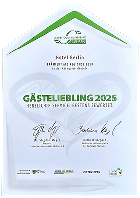 Gästeliebling Sachsen 2025 Regionssieger in der Kategorie Hotel